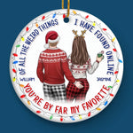Custom Name Funny Christmas Couple Gifts - Personalized Ceramic Ornament