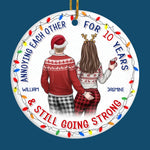 Custom Name Funny Christmas Couple Gifts - Personalized Ceramic Ornament