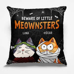 Custom Name Funny Halloween Cat Gifts - Personalized Pillow