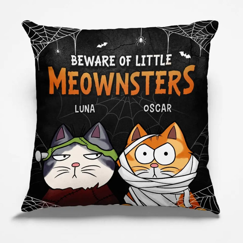 These Moewnsters Don't Fight, They Judge - Cat Personalized Custom Pillow - Halloween Gift For Pet Owners, Pet Lovers