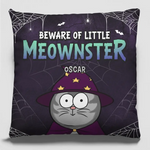 Custom Name Funny Halloween Cat Gifts - Personalized Pillow
