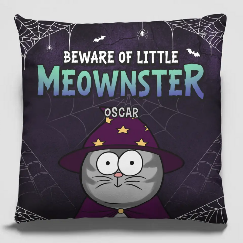 Custom Name Funny Halloween Cat Gifts - Personalized Pillow