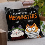 Custom Name Funny Halloween Cat Gifts - Personalized Pillow