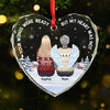 Once By My Side, Forever In My Heart - Memorial Personalized Custom Heart Glass Ornament - Sympathy Gift, Christmas Gift For Family Members