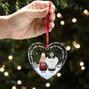 Once By My Side, Forever In My Heart - Memorial Personalized Custom Heart Glass Ornament - Sympathy Gift, Christmas Gift For Family Members