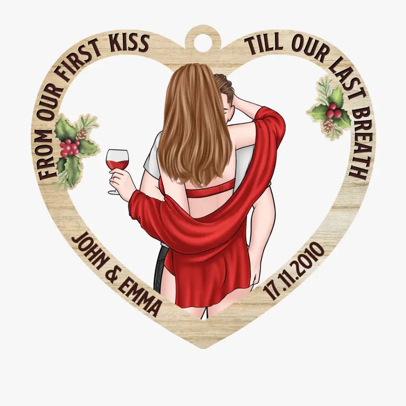 Merry Christmas, My Sweetheart - Couple Personalized Custom Ornament - Wood Custom Shaped - Christmas Gift For Husband Wife, Anniversary