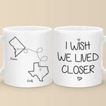 Custom State Map Long Distance Couple Gifts - Personalized Mugs