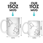 Custom State Map Long Distance Couple Gifts - Personalized Mugs