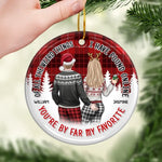 Custom Name Funny Christmas Couple Gifts - Personalized Ceramic Ornament