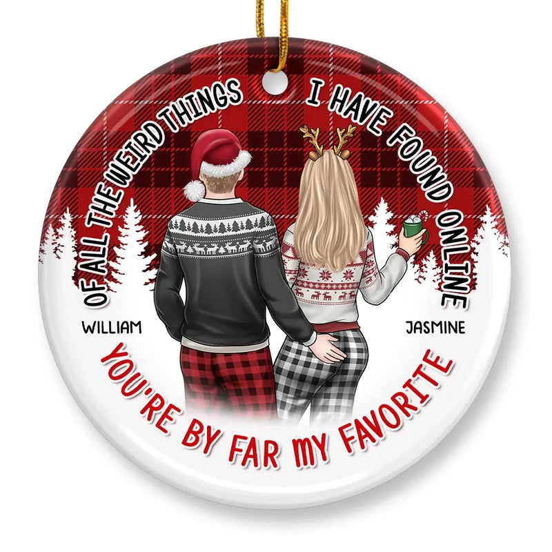 This Christmas, You're My Perfect Present - Couple Personalized Custom Ornament - Ceramic Round Shaped - Christmas Gift For Husband Wife, Anniversary