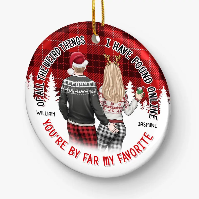This Christmas, You're My Perfect Present - Couple Personalized Custom Ornament - Ceramic Round Shaped - Christmas Gift For Husband Wife, Anniversary