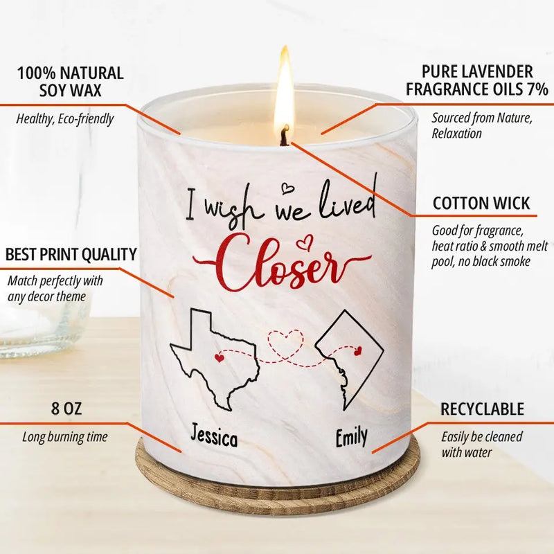 Custom Name Long Distance Couple Gifts - Personalized Scented Candle