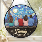 Custom Name Family Night Sky Decor - Personalized Stained Glass Suncatcher