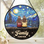 Custom Name Family Night Sky Decor - Personalized Stained Glass Suncatcher