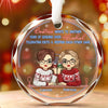 Besties Are The Brightest Blooms - Bestie Personalized Custom Circle Glass Ornament - Christmas Gift For Best Friends, BFF, Sisters
