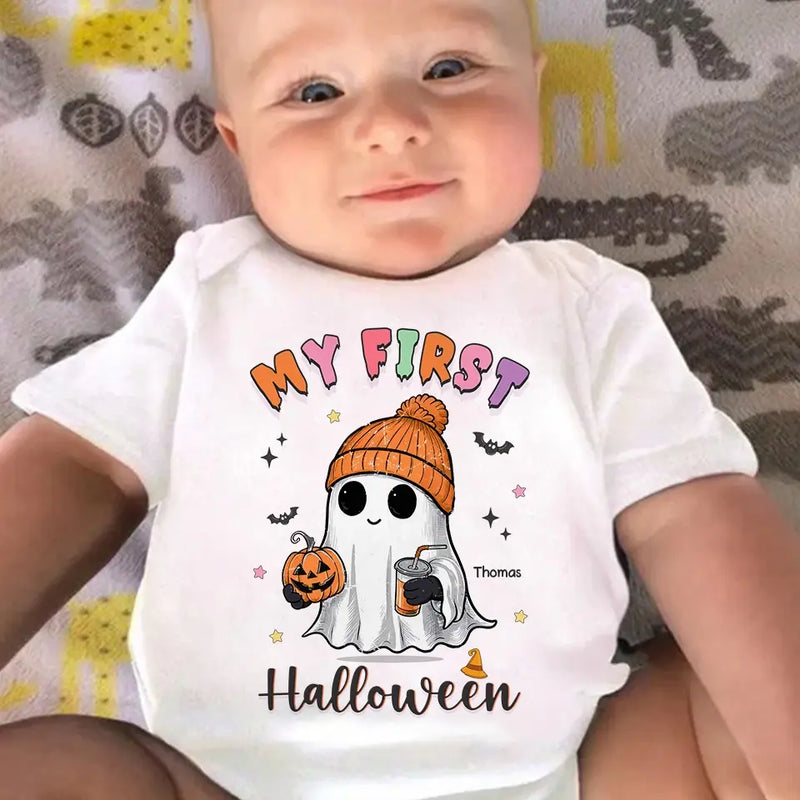 My First Halloween - Family Personalized Custom Baby Onesie - Halloween Gift For Baby Kids, Newborn Baby
