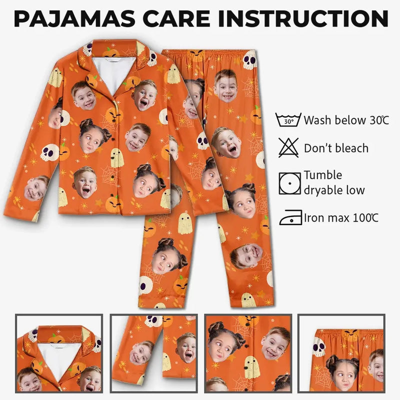 Custom Photo Double, Double Toil And Trouble - Family Personalized Custom Pajamas - Halloween Gift For Family Members