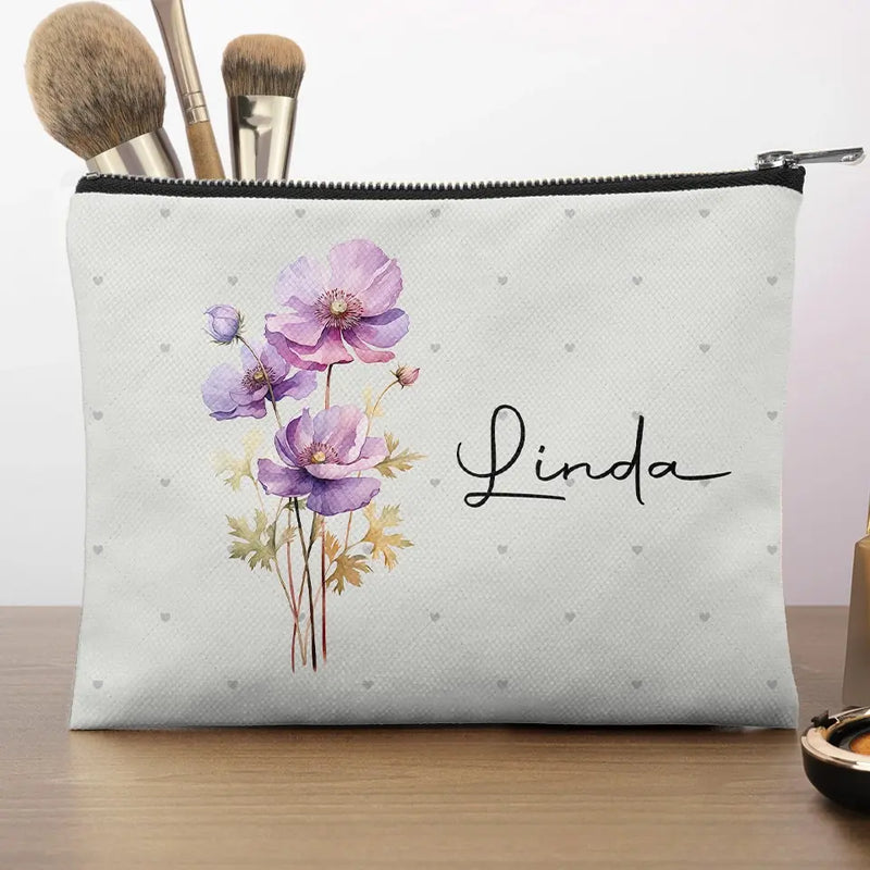 Like Flowers, We Can Bloom Even In The Toughest Conditions - Bestie Personalized Custom Cosmetic Bag - Gift For Best Friends, BFF, Sisters