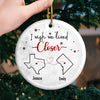 I Wish You Lived Next Door - Bestie Personalized Custom Ornament - Ceramic Round Shaped - Christmas Gift For Best Friends, BFF, Sisters