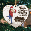 You Are The One I Never Want To Lose - Couple Personalized Custom Shaped 2 Layered Wood Christmas Ornament - Christmas Gift For Husband Wife, Anniversary