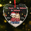 Wherever She Is, That's Where My Home Is - Couple Personalized Custom Heart Glass Ornament - Christmas Gift For Husband Wife, Anniversary