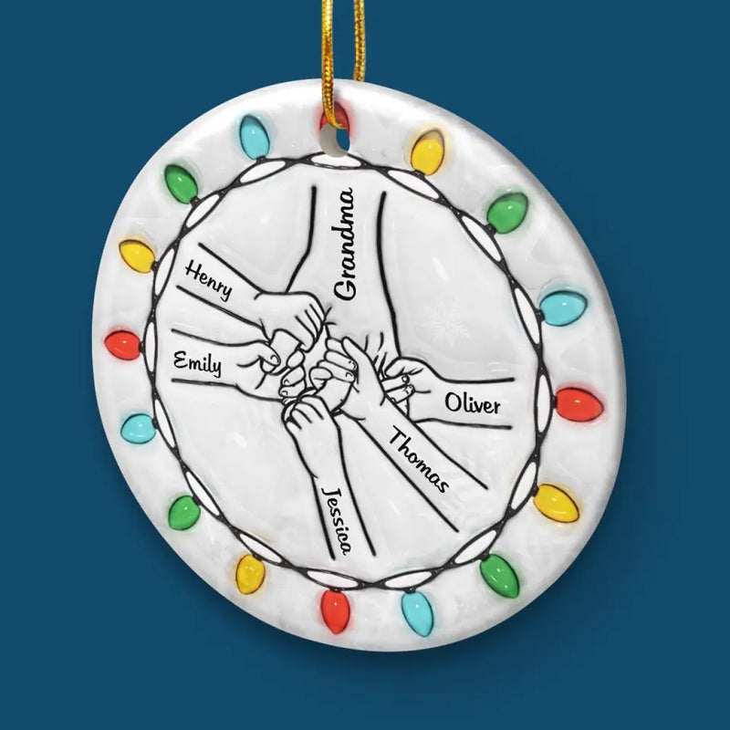 Mom, You Make Every Christmas Magical - Family Personalized Custom 3D Inflated Effect Printed Ornament - Ceramic Round Shaped - Christmas Gift For Mom, Grandma