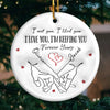 Our Love Is The Greatest Gift This Christmas - Couple Personalized Custom 3D Inflated Effect Printed Ornament - Ceramic Round Shaped - Christmas Gift For Husband Wife, Anniversary