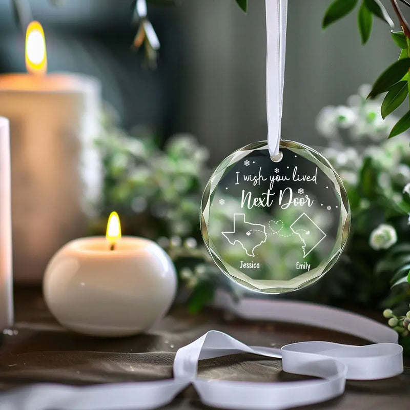 True Friendship Is A Bond That Lasts Forever - Bestie Personalized Custom Circle Glass Ornament - Christmas Gift For Best Friends, BFF, Sisters