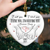 Merry And Bright, With You By My Side - Couple Personalized Custom 3D Inflated Effect Printed Ornament - Ceramic Heart Shaped - Christmas Gift For Husband Wife, Anniversary
