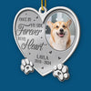 Custom Photo Once By My Side Forever In My Heart - Memorial Personalized Custom Ornament - Metal Custom Shaped - Sympathy Gift, Christmas Gift For Pet Owners, Pet Lovers