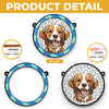 Custom Photo A Heartbeat At My Feet - Memorial Personalized Window Hanging Suncatcher Ornament - Sympathy Gift For Pet Owners, Pet Lovers