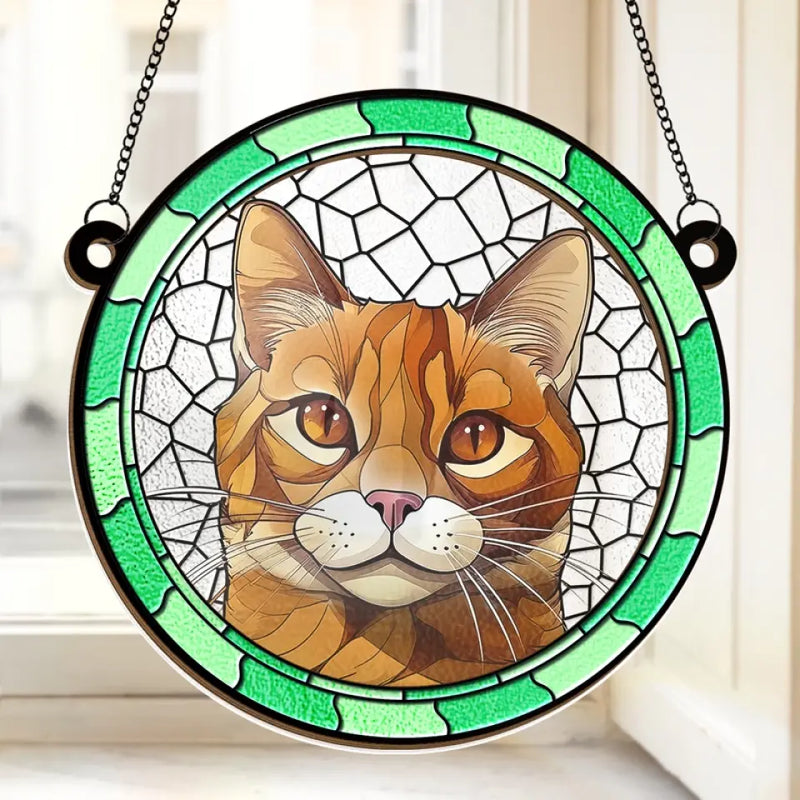 Custom Photo A Part Of One's Soul Remains Unawakened - Memorial Personalized Window Hanging Suncatcher - Sympathy Gift For Pet Owners, Pet Lovers