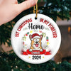 Whiskers In A Winter Wonderland - Dog & Cat Personalized Custom 3D Inflated Effect Printed Ornament - Ceramic Round Shaped - Christmas Gift For Pet Owners, Pet Lovers, First Christmas