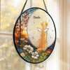 No Longer By My Side, But Forever In My Heart - Memorial Personalized Custom Stained Glass Window Hanging Suncatcher - Sympathy Gift For Pet Owners, Pet Lovers