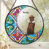 A Dog’s Love Is Forever - Memorial Personalized Custom Stained Glass Window Hanging Suncatcher - Sympathy Gift For Pet Owners, Pet Lovers