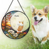 They Lived, They Loved, They Purred - Memorial Personalized Custom Stained Glass Window Hanging Suncatcher - Sympathy Gift For Pet Owners, Pet Lovers