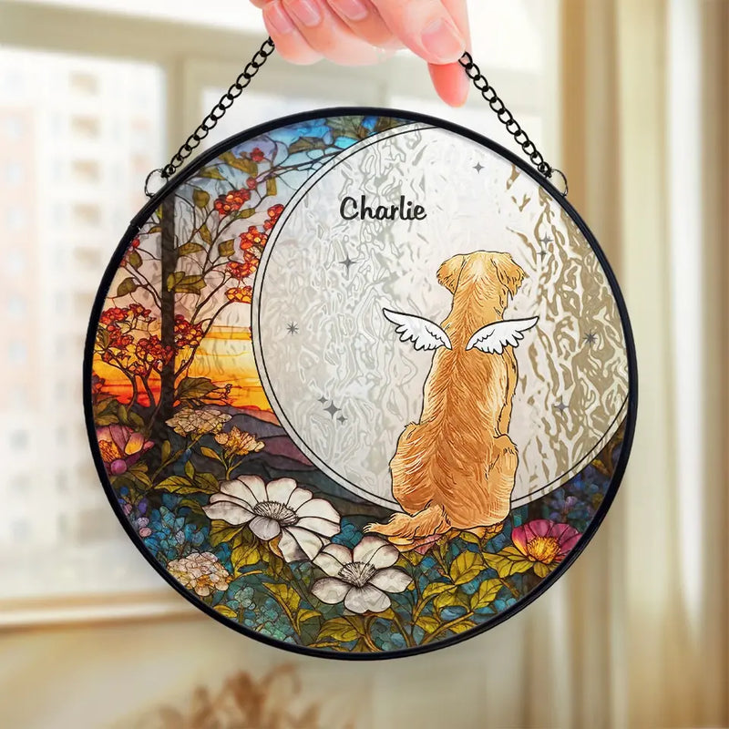 They Lived, They Loved, They Purred - Memorial Personalized Custom Stained Glass Window Hanging Suncatcher - Sympathy Gift For Pet Owners, Pet Lovers