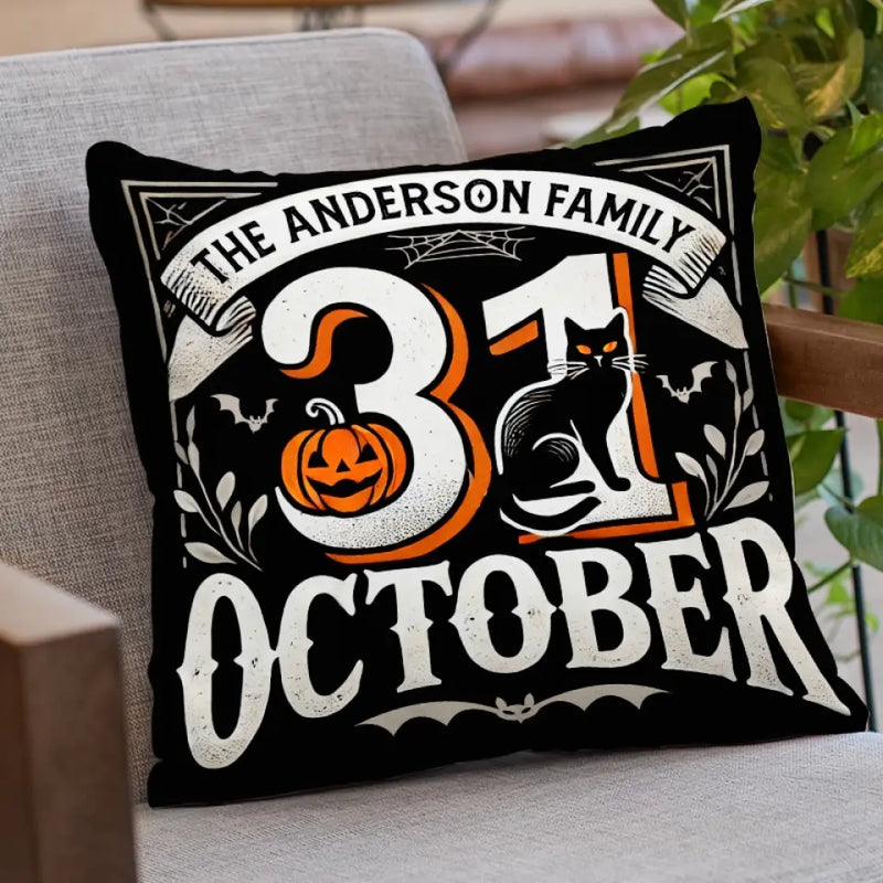 Let's Get Spooky - Family Personalized Custom Pillow - Halloween Gift For Family Members