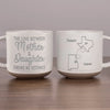The Love Between Family Knows No Distance - Family Personalized Custom Pottery Mug - Gift For Family Members