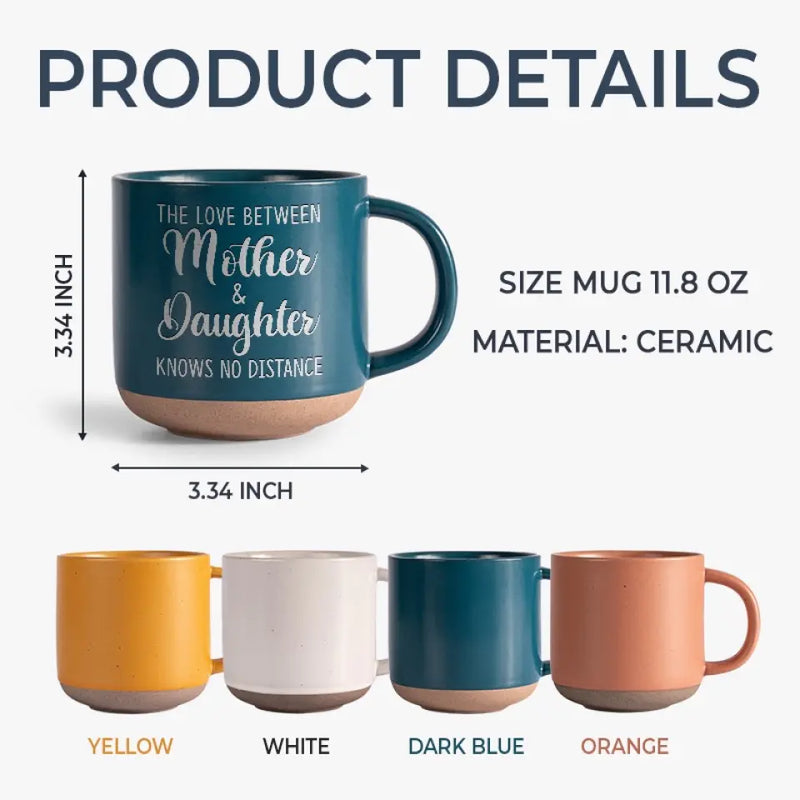 The Love Between Family Knows No Distance - Family Personalized Custom Pottery Mug - Gift For Family Members