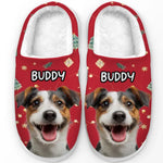 Custom Pet Photo Christmas Gifts for Dog Lovers - Personalized Fluffy Slipper
