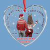 Our Love Makes Every Christmas Brighter - Couple Personalized Custom Heart Glass Ornament - Christmas Gift For Husband Wife, Anniversary