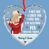 My Snow Angel - Couple Personalized Custom Heart Glass Ornament - Christmas Gift For Husband Wife, Anniversary
