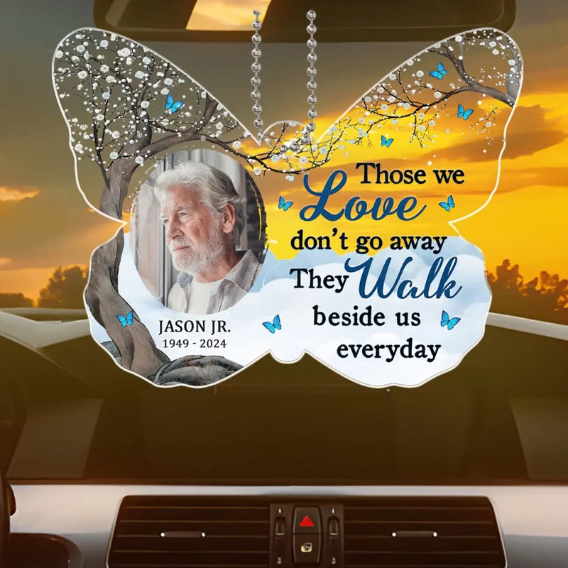 Custom Photo Memorial Butterfly Gifts - Personalized Car Ornament