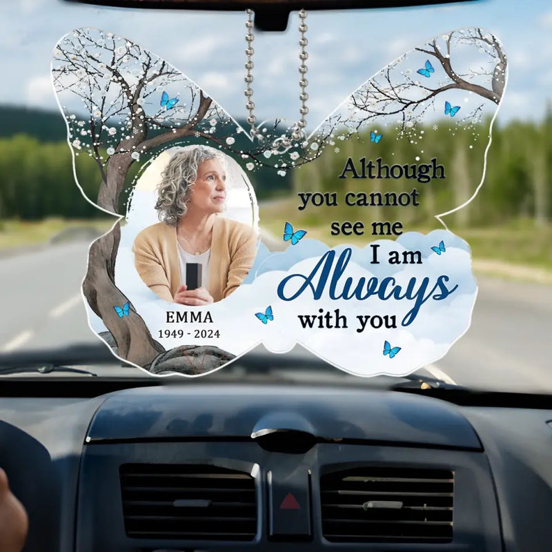 Custom Photo Memorial Butterfly Gifts - Personalized Car Ornament