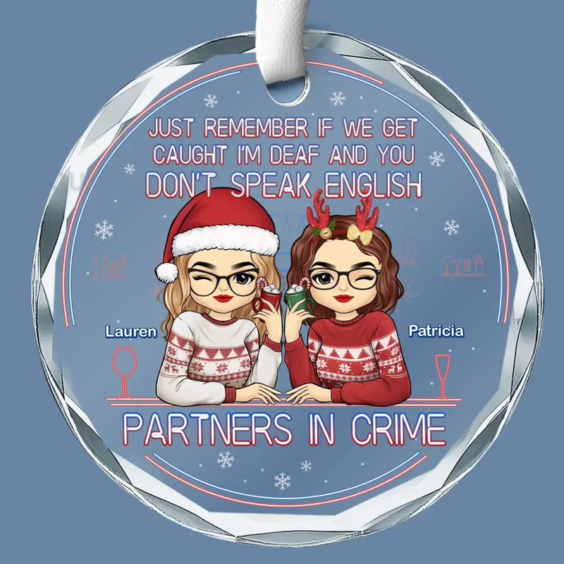Custom Name Funny Christmas Gifts for Best Friends - Personalized Glass Ornament