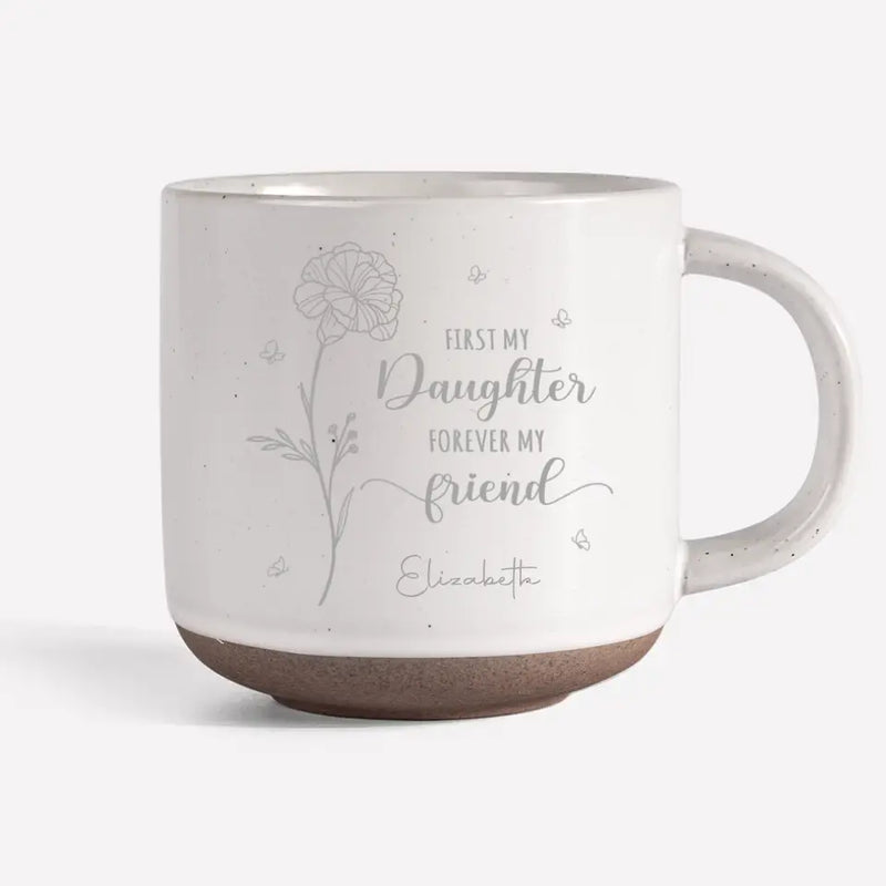 Custom Name Daughter Gifts for Mom - Personalized Pottery Mug