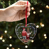 Our Love Makes Every Christmas Brighter - Couple Personalized Custom Heart Glass Ornament - Christmas Gift For Husband Wife, Anniversary
