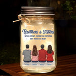 Custom Name Brothers and Sisters Gifts - Personalized Mason Jar Light