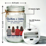 Custom Name Brothers and Sisters Gifts - Personalized Mason Jar Light